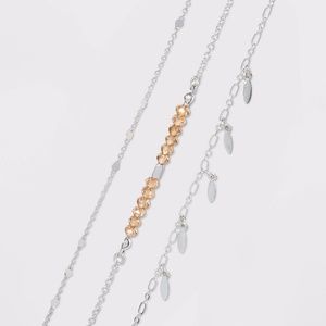 Natural Beads and Drops Anklet Set - a New Day™